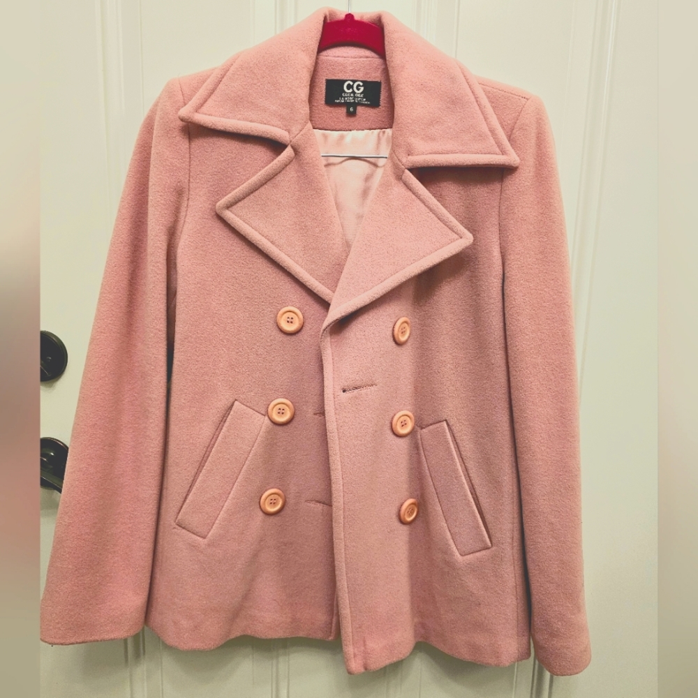 Pink 🩷 Fitted Peacoat Jacket Coat Size 6
